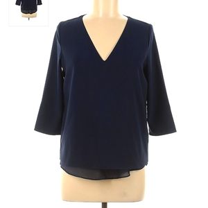 - C&E Lifestyle 3/4 Sleeve Blouse: Blue Tops - Women's  Medium-Size